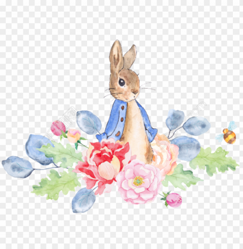 watercolor flowers bouquet - peter rabbit watercolor PNG transparent graphics for download