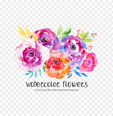 watercolor flowers free image - free flower watercolor Isolated Subject on Clear Background PNG