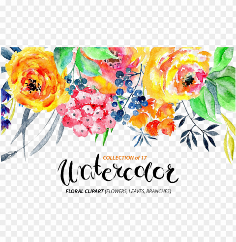 watercolor flowers - floral watercolor flowers Transparent Background Isolation in PNG Image