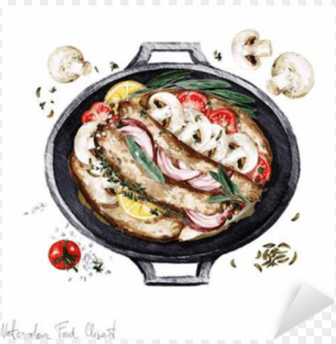 watercolor food clipart - illustration watercolor food casserole ClearCut Background PNG Isolated Element