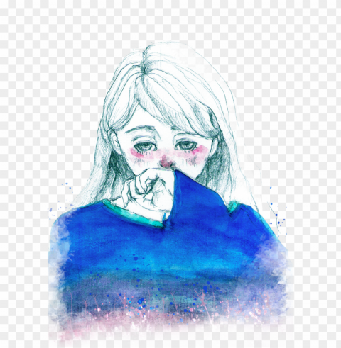 watercolor girl - anime Isolated Artwork in Transparent PNG PNG transparent with Clear Background ID 457e7d9e