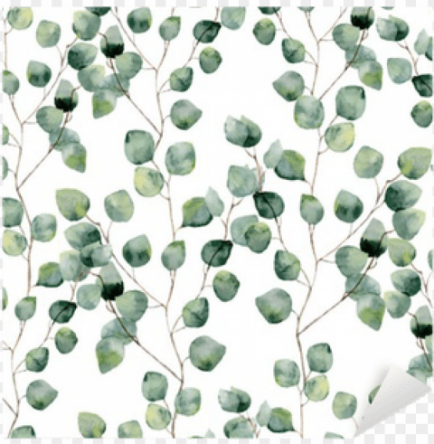 watercolor green floral seamless pattern with eucalyptus - eucalyptus PNG Graphic Isolated on Transparent Background