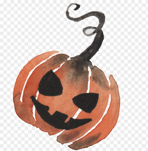 watercolor hand drawn pumpkin halloween - watercolor halloween PNG images with transparent canvas comprehensive compilation PNG transparent with Clear Background ID 535fe9b9