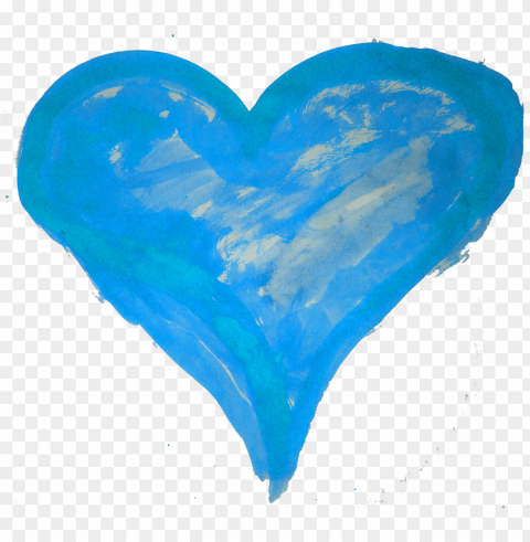 watercolor heart clip art stock - watercolour heart blue PNG images with transparent layering