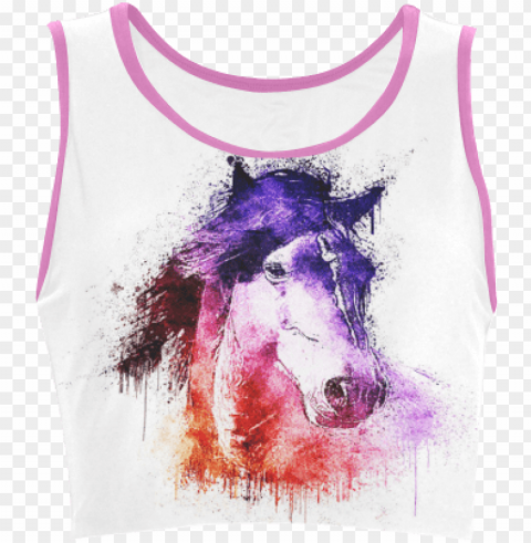 watercolor horse women's crop top - watercolor horse pillow case Isolated Element on HighQuality Transparent PNG PNG transparent with Clear Background ID e3702bb7