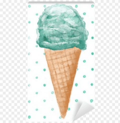 watercolor ice cream cone on seamless hand - watercolor ice cream cone Clean Background Isolated PNG Graphic Detail