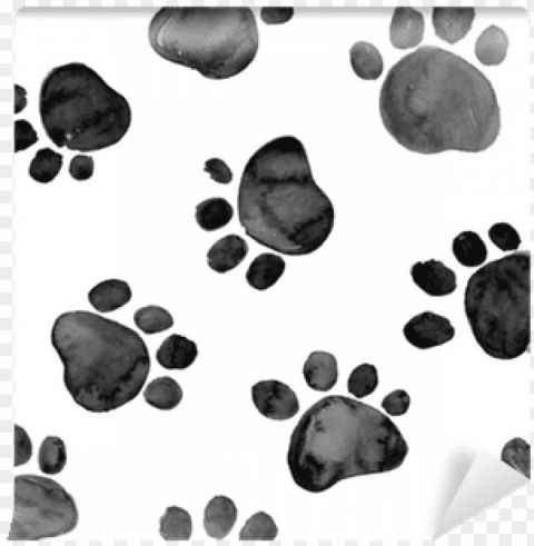 watercolor illustration with animal footprints wall - watercolor animal foot prints Clear image PNG