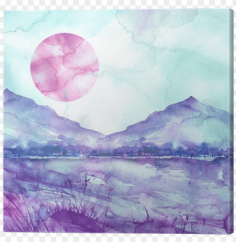 watercolor mountain landscape blue purple mountains - watercolor mountains PNG files with clear backdrop collection