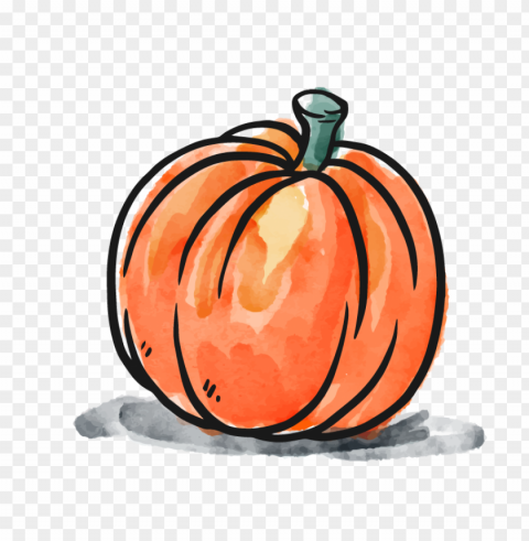 watercolor orange drawing pumpkin Isolated Subject on HighQuality Transparent PNG