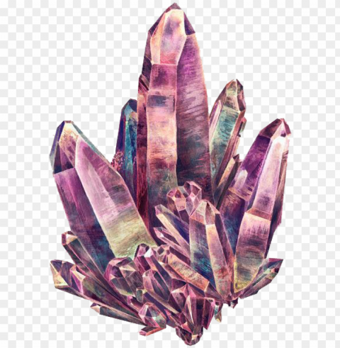 watercolor painting crystal mineral - mineral art Isolated Design Element in HighQuality Transparent PNG