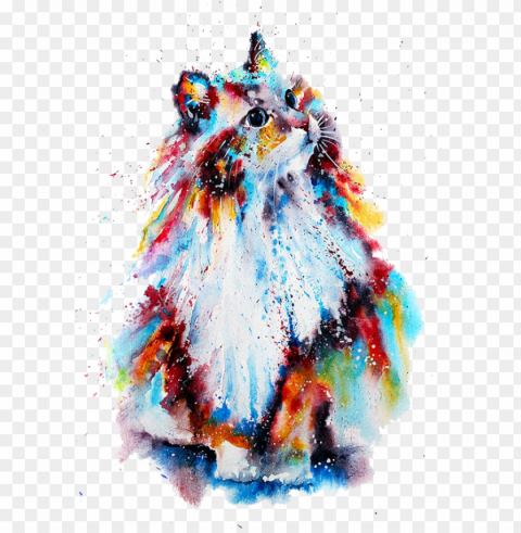watercolor painting drawing illustration - watercolor drawing of cat PNG high quality
