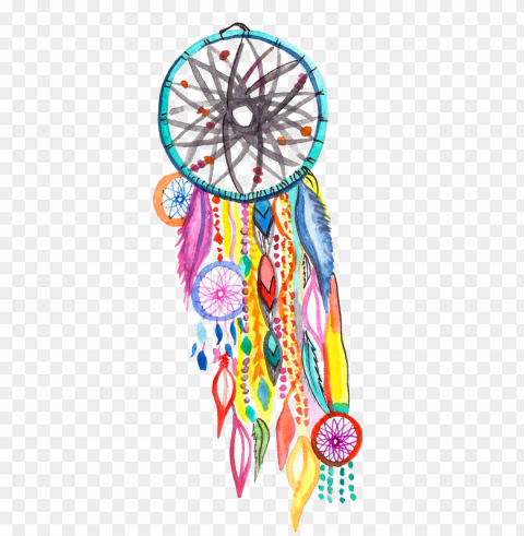 watercolor painting dreamcatcher clip art - transparent transparent background boho PNG Graphic Isolated with Transparency