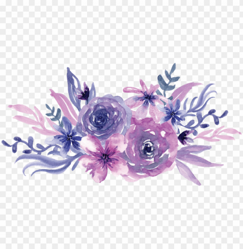 watercolor painting flowers transprent - purple flowers watercolor PNG file without watermark