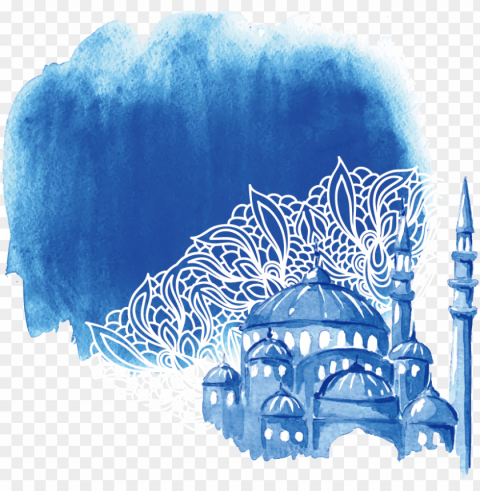 watercolor pattern eid mubarak - eid mubarak watercolor PNG for business use