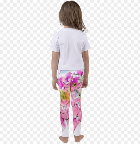 watercolor peony kid's leggings - leggings PNG Graphic Isolated on Transparent Background