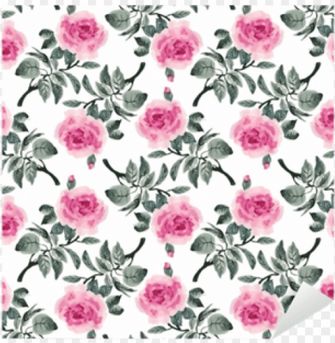 watercolor seamless pattern with colorful flowers and - rose hand drawn leaves red rose fabric floral designs PNG images with clear cutout