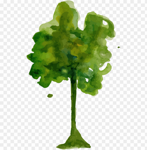 watercolor trees - water color tree Isolated Artwork in Transparent PNG