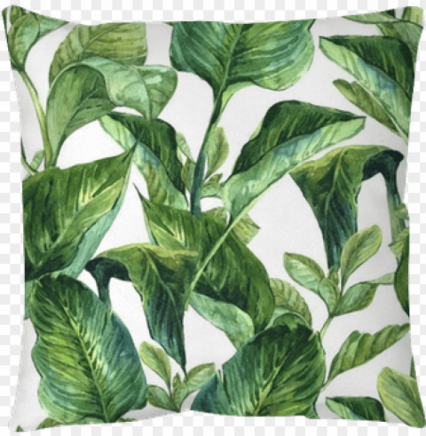 watercolor with tropical leaves throw pillow pixers - tropical leaves wallpaper watercolour ClearCut Background Isolated PNG Design