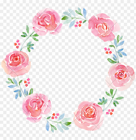 watercolor wreath - watercolor flower wreath PNG Isolated Illustration with Clear Background