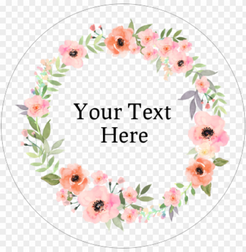 watercolour flower circle PNG images with transparent overlay