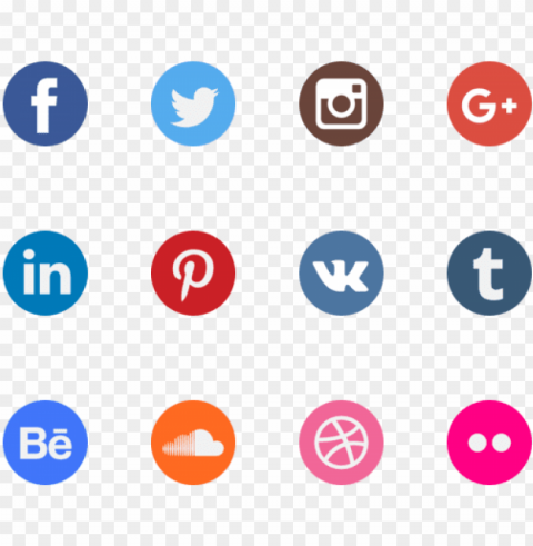 Watercolour Social Media Icons HighQuality PNG Isolated Illustration