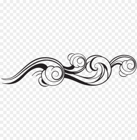 Wave Design Black And White Isolated Graphic With Clear Background PNG