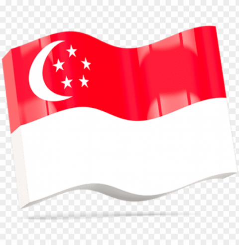 wave singapore flag Transparent PNG Artwork with Isolated Subject