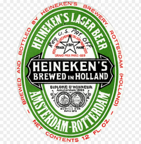 we believe in our beer so we put our name on it - heineken label Transparent PNG Isolated Graphic with Clarity