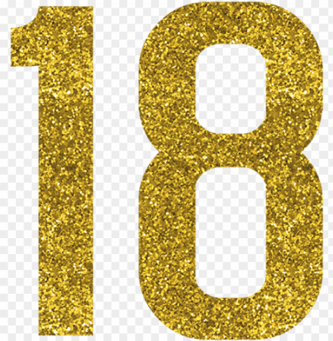 we provide a wide variety of handmade 18th birthday - number 18 gold Isolated Item in Transparent PNG Format