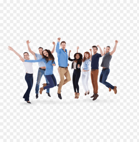 we work with businesses operating in various fields - group of people jumpi PNG Image Isolated with HighQuality Clarity PNG transparent with Clear Background ID aad310cf