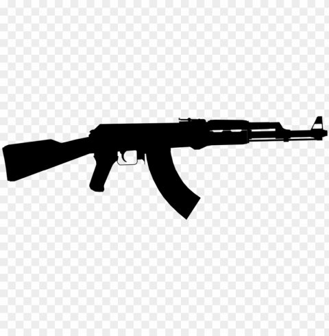 weapons gun silhouette - ak 47 Clear Background PNG Isolated Graphic