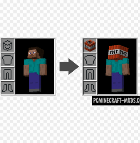 wearable blocks mod for minecraft - graphic desi PNG Isolated Object on Clear Background