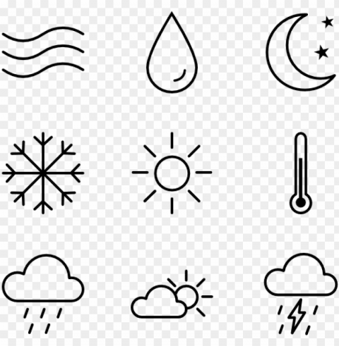 weather icon collection - icons works Isolated Subject with Clear PNG Background