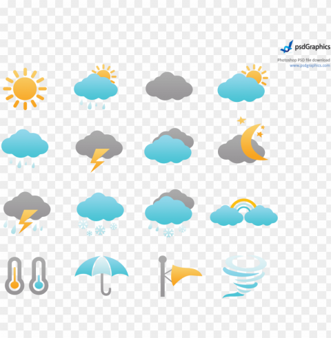 weather icons set - weather graphics PNG images without restrictions