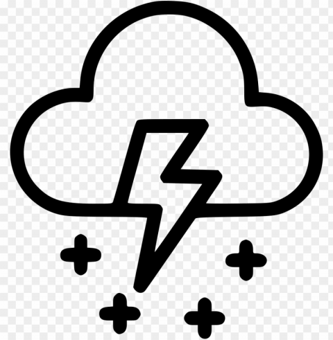 weather snow wind lightning svg png icon - thunder and cloudy clipart Transparent image