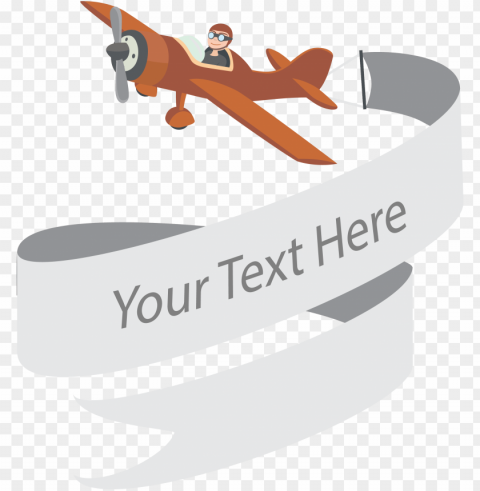 web company cartoon pilot - cartoon airplane with banner PNG Image Isolated with HighQuality Clarity