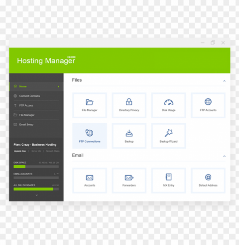 web hosting control panel - crazydomains email hosti Isolated Element with Transparent PNG Background