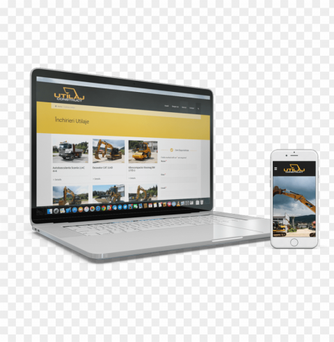 Website De Prezentare Utilaj Construct - Netbook PNG Graphic Isolated With Clear Background