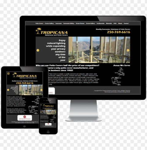 website design and development for tropicana solariums Transparent PNG images set