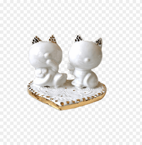 wedding cake topper cat figurines PNG files with no backdrop pack