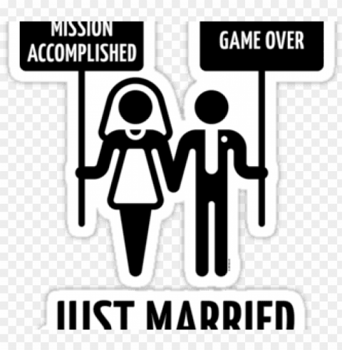 wedding couple game over - mission accomplished just married PNG transparent graphics bundle