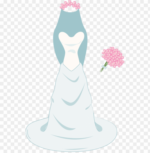 wedding dress clipart Isolated Illustration in Transparent PNG