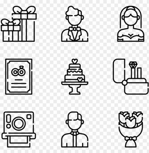 wedding - icon pack graduatio Isolated Design Element in Transparent PNG