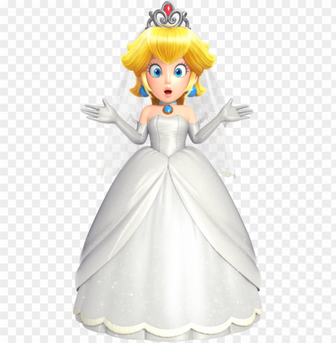 wedding peach - amiibo super mario odyssey peach wedding outfit PNG art PNG transparent with Clear Background ID f3e110bf