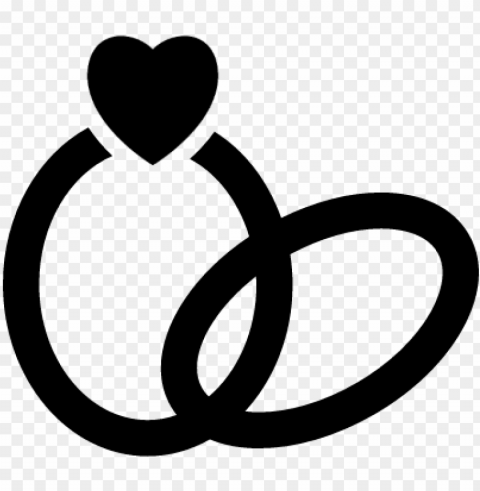 wedding rings with a heart vector - anillos de boda dibujo PNG Image with Transparent Isolation