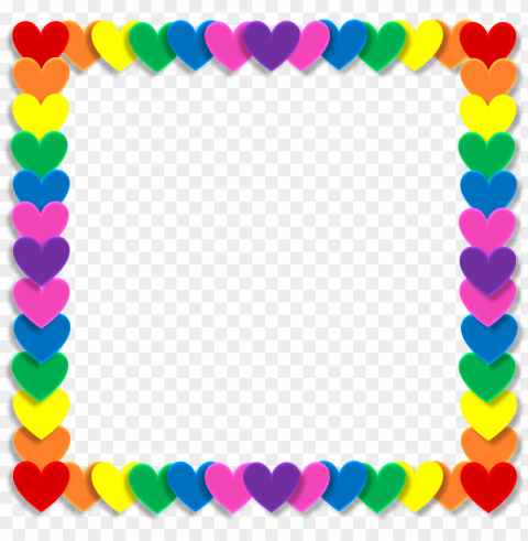 wedding valentine heart love frame rainbow color b - love photo frame hd Clean Background Isolated PNG Graphic