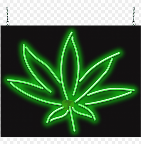 Weed Neon Sign Isolated Item On Transparent PNG Format