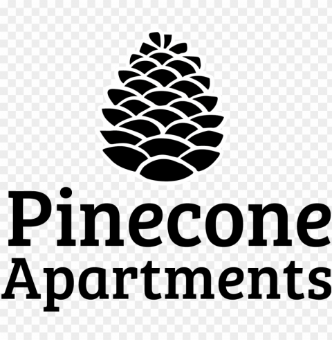 welcome to pinecone apartments - pine cone black and white Transparent Background PNG Isolated Icon