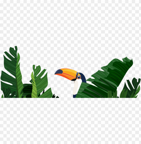 welcome to the ecommerce jungle - border banana leaves PNG for design