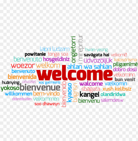 welcome word cloud transparent PNG photo without watermark